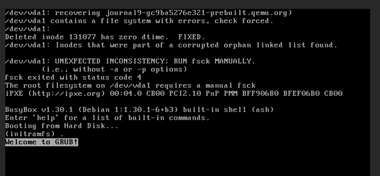 Debian系統(tǒng)啟動(dòng)出現(xiàn)BusyBox v1.30,1(Debian 1:1.30.1-6+b3) built-in shell (ash)，無法正常啟動(dòng)